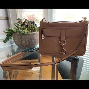 Tan Rebecca Minkoff Crossbody Bag w/ Gold Hardware